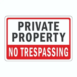 Private Property No Trespassing Sign Decal Sticker - Picture 1 of 2