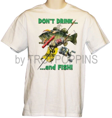 CAMISETA ESTAMPADA GRÁFICA PESCA CON MOSCA PESCA CON MOSCA LUBINA DESGASTE-NO BEBER Y PESCAR HOMBRE 1 Foto 1 de 2