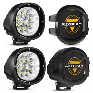 2x 4" 90W Bumper Round LED Pods Driving Ditch Lights white Flood Offroad + Cover - Foto 1 di 12