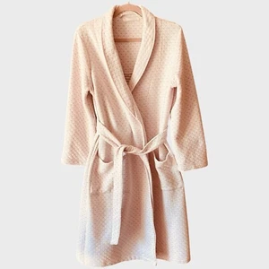White Romance Robe Women’s XS Pink Diamond Quilted Dressing Gown Long - Picture 1 of 22