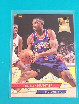 1993-94 Ultra RC #244 Lindsey Hunter Detroit Pistons BASKETBALL Card 6A - Image 1 of 2