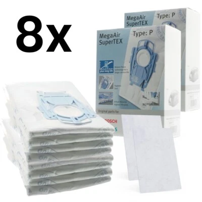 BOSCH SIEMENS BBZ41FP VZ41AFP MegaAir SuperTEX TYP P - 8x Staubsaugerbeutel