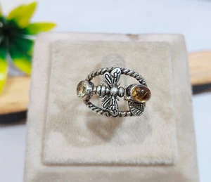 Anillo Torcido Abeja Plata Esterlina 925 Hecho a Mano Anillo Pulgar Talla 7.5 A1002 - Imagen 1 de 3