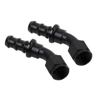 LokoCar 8AN 45 Degree Push Lock Hose Fitting Fits 1/2 Inch ID Rubber Hose 2PCS - Picture 1 of 11