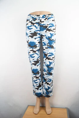 Jeans feminino True Religion ajuste reto corante azul camuflado 14 (26 X 28) novo com etiquetas - Imagem 1 de 4