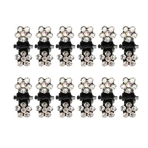 12 Pcs Mini Hair Claw Clip Small Rhinestone Hair Clips Metal Little Hair Clip... - Picture 1 of 7