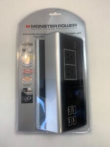 NEW Monster Power Home Charging Station with 4 USB Ports & 2 Outlets - 6ft Cord