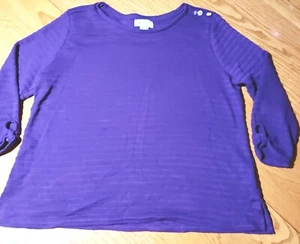 Blusa Liz Claiborne Manga 3/4 con botones de imitación de diamantes en el hombro talla XL - Imagen 1 de 7
