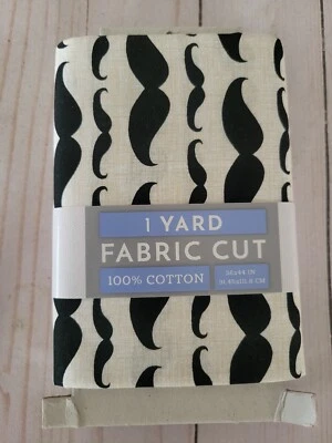 Mustache 100% Cotton Pre-cut Fabric 1 Yard (36” X 44”) NEW quilting  - Image 1 of 4