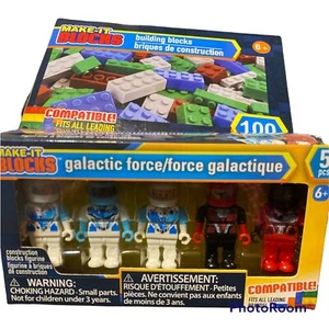 1 Box Of 100pc Building Set; 4 Colors,6 Shapes And 5 Figurines Lego Compatible - Picture 1 of 3