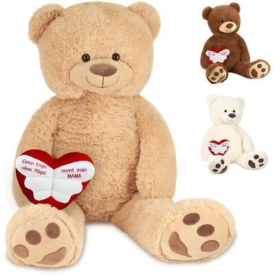 BRUBAKER Peluche Géante XXL Ours Nounours et Cœur en Allemagne pour Mères Mamans - Photo 1/4