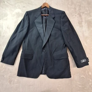 Vintage Givenchy Monsieur Tuxedo Jacket Men's 40 Black Wool Union Made USA - Picture 1 of 14