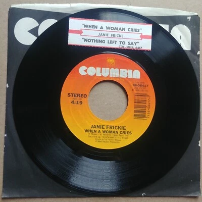 JANIE FRICKIE When A Woman Cries 45 7" COUNTRY Vinyl Record Records - Image 1 of 2