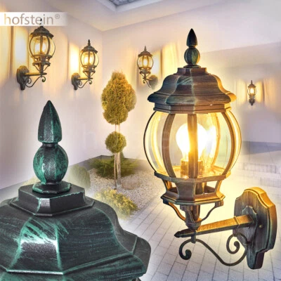 Vintage Yard Patio Lantern Porch Lights Black/Green Outdoor Wall Lamps  - Image 1 of 3