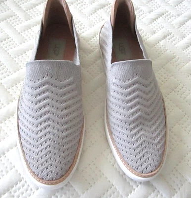 Zapatos cómodos UGG Sammy gris metálico Chevron sin cordones de punto talla 9 Foto 1 de 4