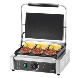 VEVOR Commercial Panini Press Grill Electric Sandwich Maker Griddle Plate 14"x9" - Picture 1 of 2
