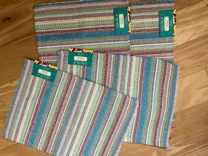 Set of 4 Pioneer Woman NWT 14" x 19" Classic Chunky Stripe 100% Cotton Placemats - Picture 1 of 9