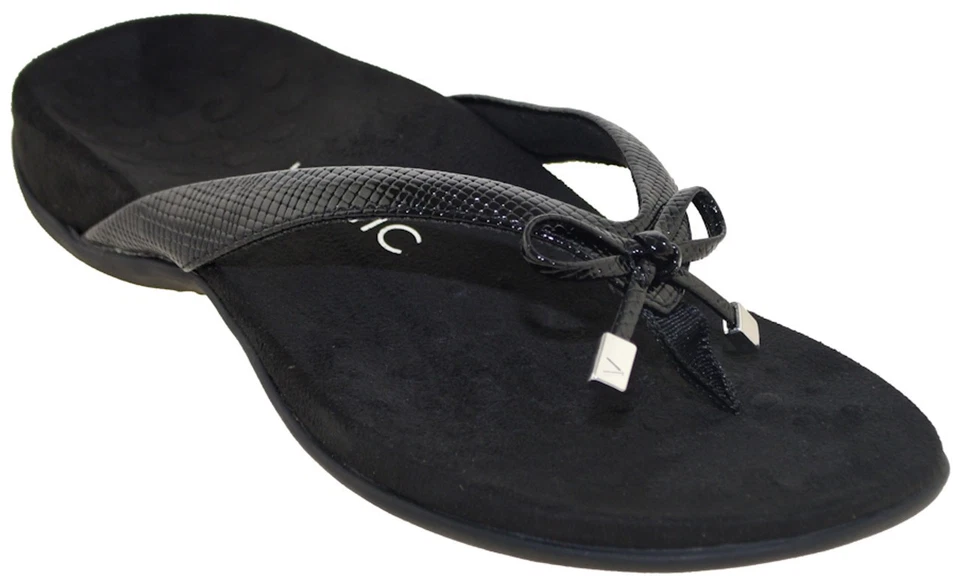 Auténtica Sandalia VIONIC Rest Bella II TVW1115-2 Puntera con Pajarita Lagarto Negro Foto 1 de 1