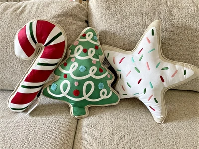 Cynthia Rowley Christmas 2024 Sugar Cookie Decorative Accent Pillows Set Of 3 - Image 1 of 4