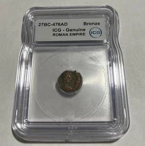 Ancient Roman Empire Coin  27bc-476AD ICG Genuine Bronze Free Shipping  - Picture 1 of 5