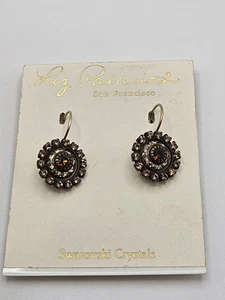 Liz Palacios Topas & Champagner Farbe Kristall Blume Ohrstecker - Bild 1 von 11