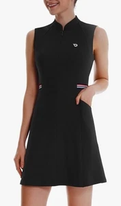 Baleaf Damen sportliches Kleid | 1/4 Reißverschluss | Rückenausschnitt | dunkelblau | Large - Bild 1 von 9