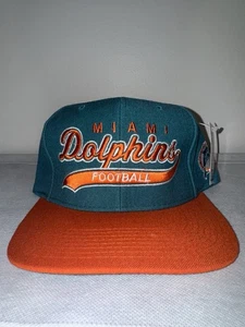 NWT Vintage 90s Miami Dolphins Starter The Natural Snapback Hat Wool NFL - Picture 1 of 7