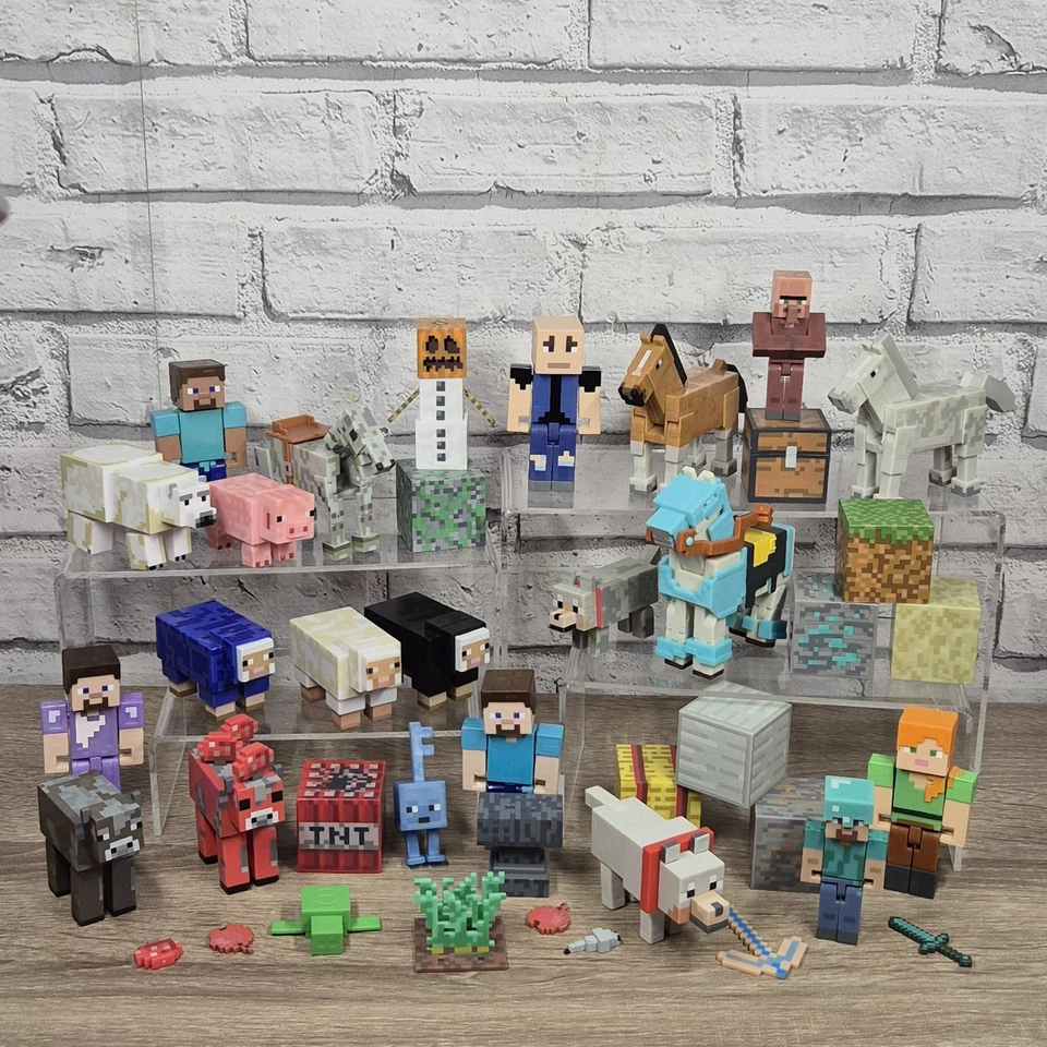 Minecraft Figure Bundle Sheep Polar Bear Horse Steve Villager Block  Official - Image 1 of 4