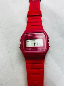 Casio f-91w 593 voll funktionsfähig Digital Vintage Style Pink Top Zustand - Bild 1 von 5