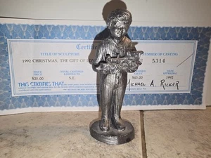 Michael Ricker Zinn Junge und Zug Figur mit COA - Bild 1 von 5