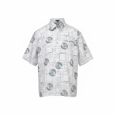 Camisa Rocawear Vintage Y2K Para Hombres Blanca Estampado Gráfico Manga Corta Abotonada XL Foto 1 de 4