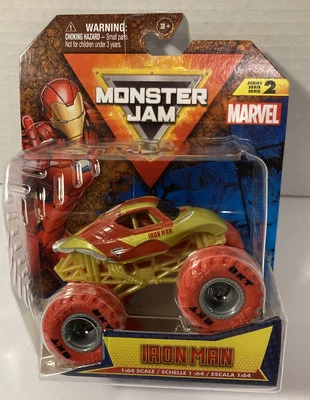 🔥🔥Monster Jam Marvel Iron Man Serie 2 Monster Truck Neumáticos 1:64 Rojo Foto 1 de 4