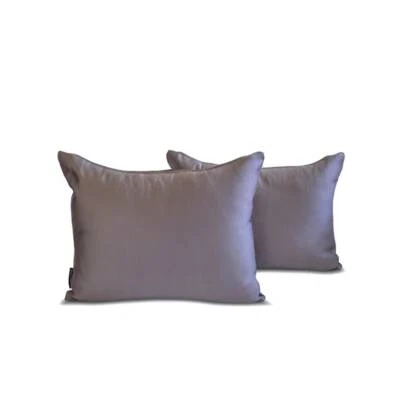 Ash Purple Satin Solid Set of 2, Lumbar Pillow Cover - Ash Purple Slub Satin - Image 1 of 4