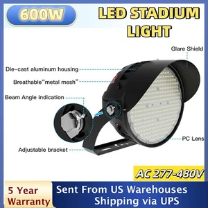 LED Flood Lamp 600W Sport Light Bright 277V 480V 5000K Adjustable angle of 60 ° - Picture 1 of 9