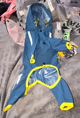Pet Dog Raincoat Waterproof  Hooded Jumpsuit Puppy Rain Jacket Coat Suits Medium - Image 1 of 2