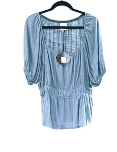 Knox Rose Women's Blue Raglan Short Sleeve Textured Shirt Powder Blue - Size 1X - Picture 1 of 7