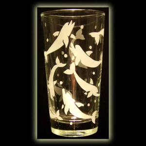 Dolphins everywhere! Juice/ Highball Glass - Picture 1 of 1