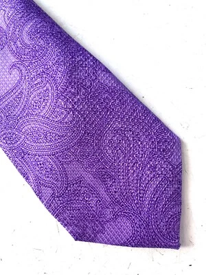 Corbata Daniel Cremieux Cuello Nueva con Etiquetas Púrpura Tonal Paisley Seda Hecha en Italia  Foto 1 de 3
