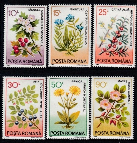 ROMANIA Medicinal Plants MNH set - Image 1 of 1