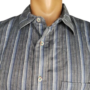 Alexander Julian Private Reserve Shirt 2XLT L/S Gray Stripe Linen Cotton Tall - Picture 1 of 5