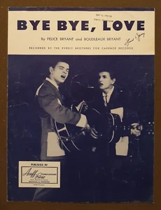 Bye Bye, Love Everly Brothers Gitarre & Klavier Vintage Noten von Bryant 1957 - Bild 1 von 3