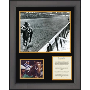 Framed Secretariat & Ron Turcotte Kentucky Derby Triple Crown 12"x15" Photo - Picture 1 of 1
