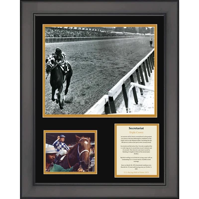 HOFSM.COM HALL OF FAME SPORTS MEMORABILIA Framed Secretariat & Ron Turcotte Kentucky Derby Triple Crown 12"x15" Photo