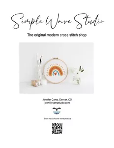 Kit de punto de cruz contado minimalista guardería bebé arco iris naranja sol boho - Imagen 1 de 5