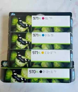 HP 970 / 971XL FULL SET INK CARTRIDGES BRAND NEW UNOPENED SEALED - Afbeelding 1 van 1