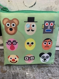 NEW w/Tags- LOQI- Shopping Bag Creative Collection Stephen Cheetham FACES Green - Picture 1 of 7