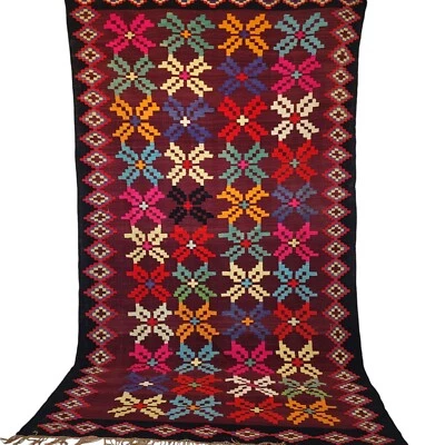 Alfombra de lana marroquí hecha a mano vintage con flecos beige - Alfombra colorida 9'10"x5'6 Foto 1 de 4