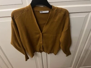 Zara Schrickjacke Pollover Senfgelb Gr S - Bild 1 von 5