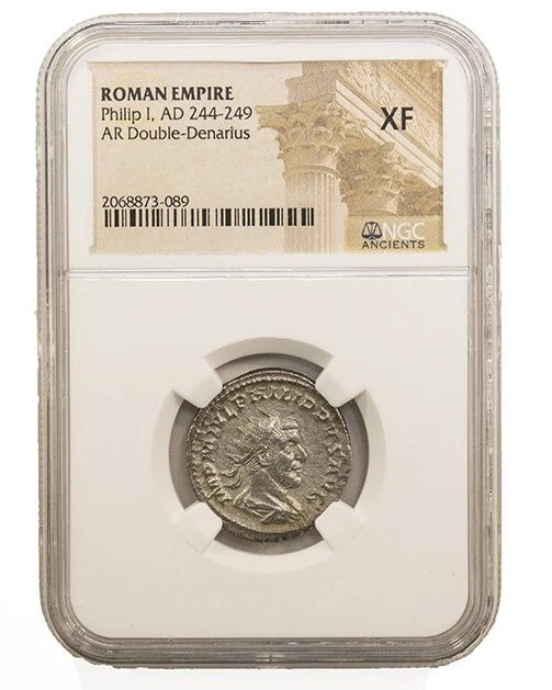 NGC XF Antoninianus of Philip I the Arab AD244-249 NGC Ancients Double Denarius - Image 1 of 2