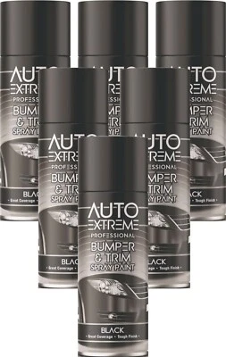 6x PARAURTI E ASSETTO VERNICE SPRAY AUTO MOTO RESTAURATORE AUTO EXTREME NERO 400ML - Immagine 1 di 2